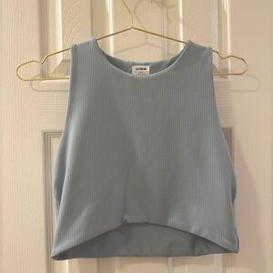 Gorgeous Baby blue ribbed crop tank